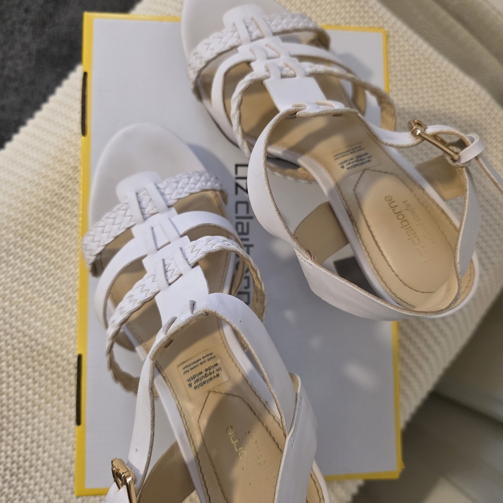 Liz Claiborne White Strappy Sandals